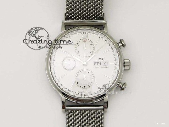 MIROTIME 0415 WaterResistant Da Vinci IW356601 SS MKF 1:1 Best Edition White Dial On Black Leather Strap A 7232